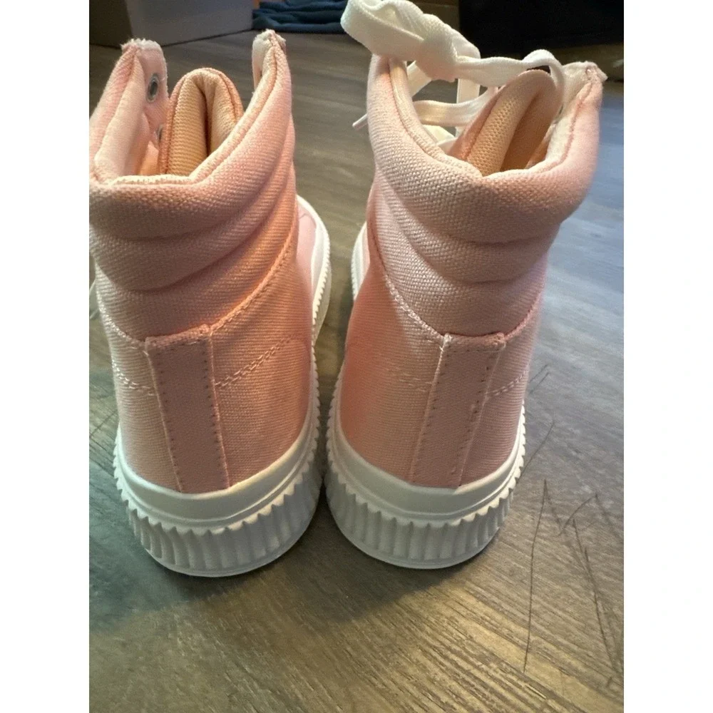 SheIn Pink High Top Canvas Platform Sneakers Women's‎ Size 10 Lace Up